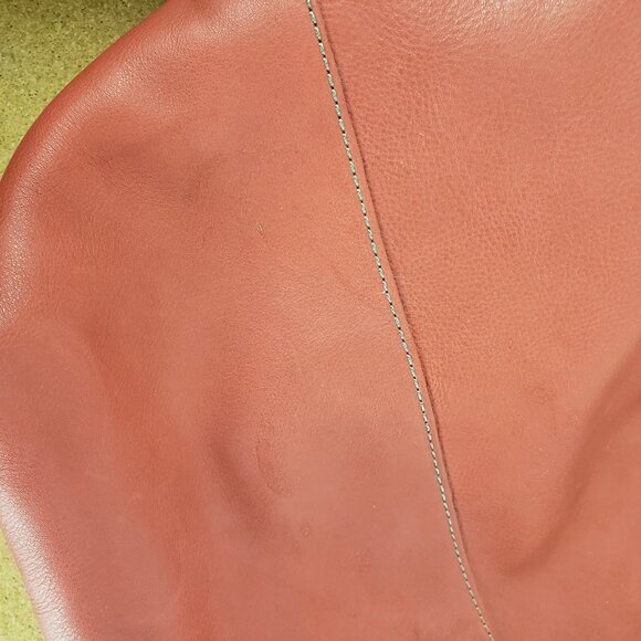 J Jill Coral Leather Tote Bag Purse Removable Pocket Hexagonal Unlined - Picture 13 of 13